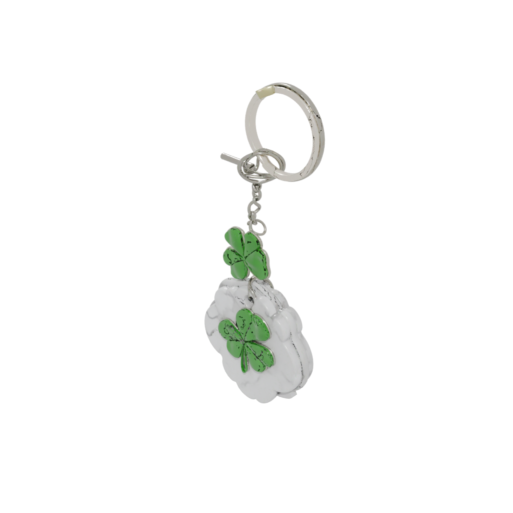 Marble Outline Four-Leaf Clover Charm