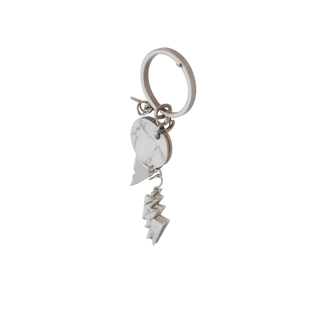 Marble Outline Lightning Bolt Charm