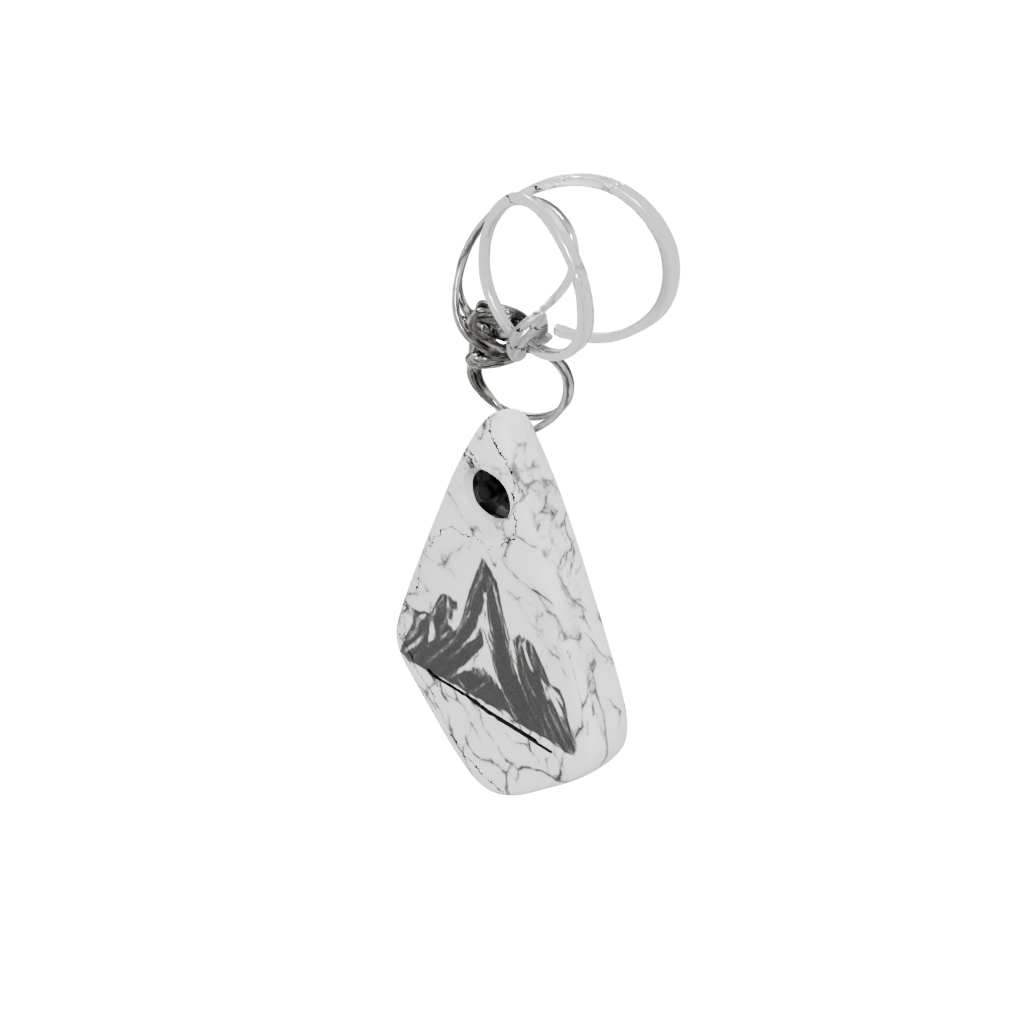Marble Outline Mountain Peak Charm