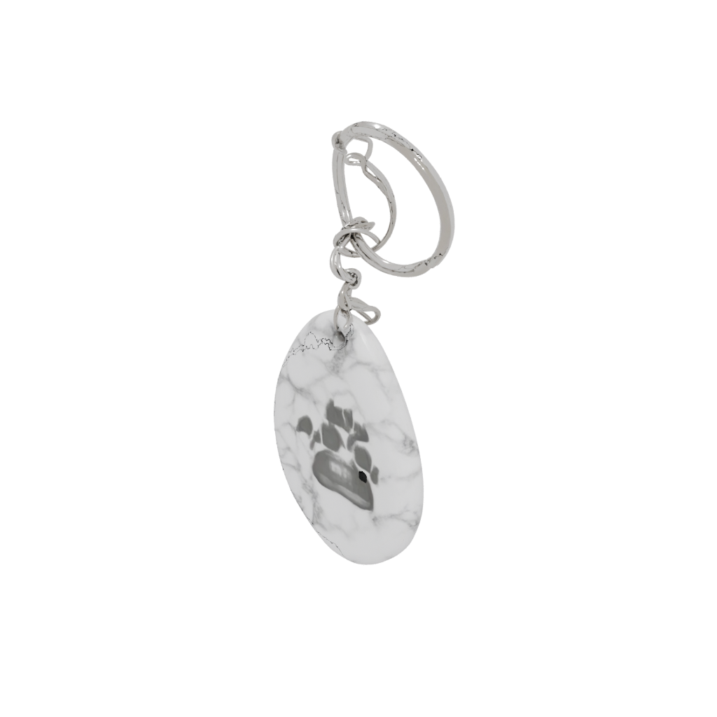 Marble Outline Paw Print Charm