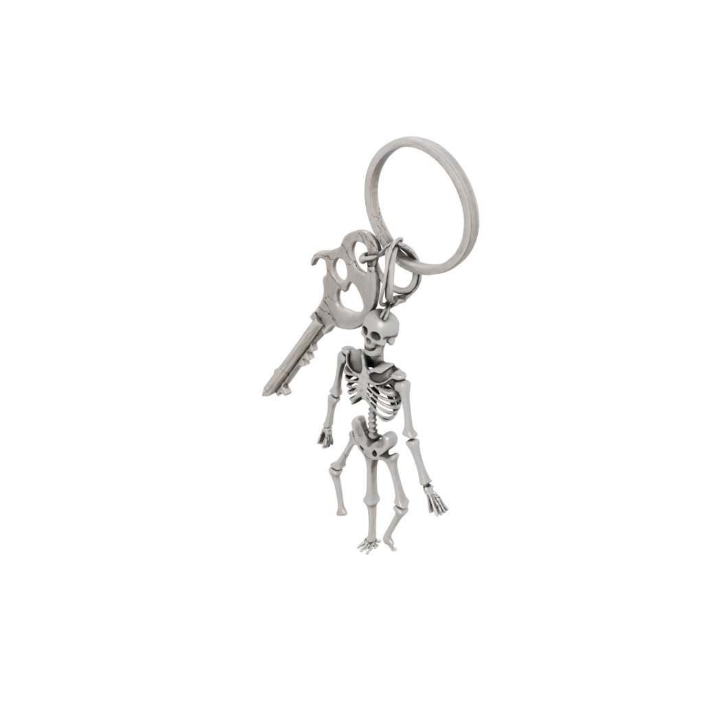 Mini Outline Key Skeleton Charm