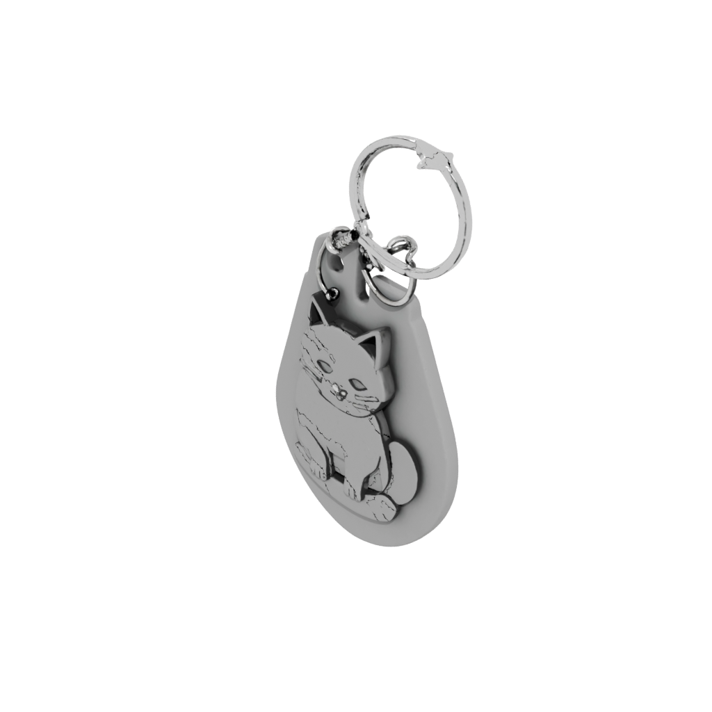 Neon 3D Cat Silhouette Charm