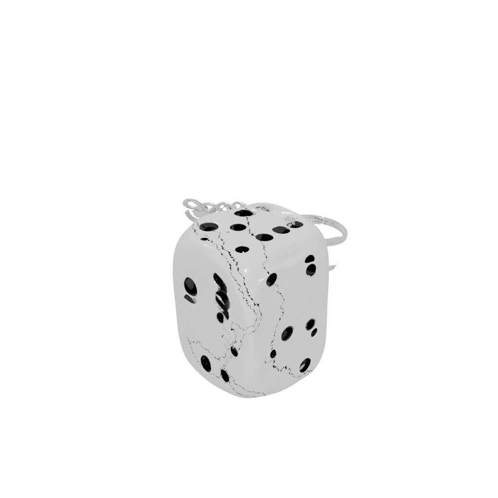 Neon 3D Dice Holder Keychain