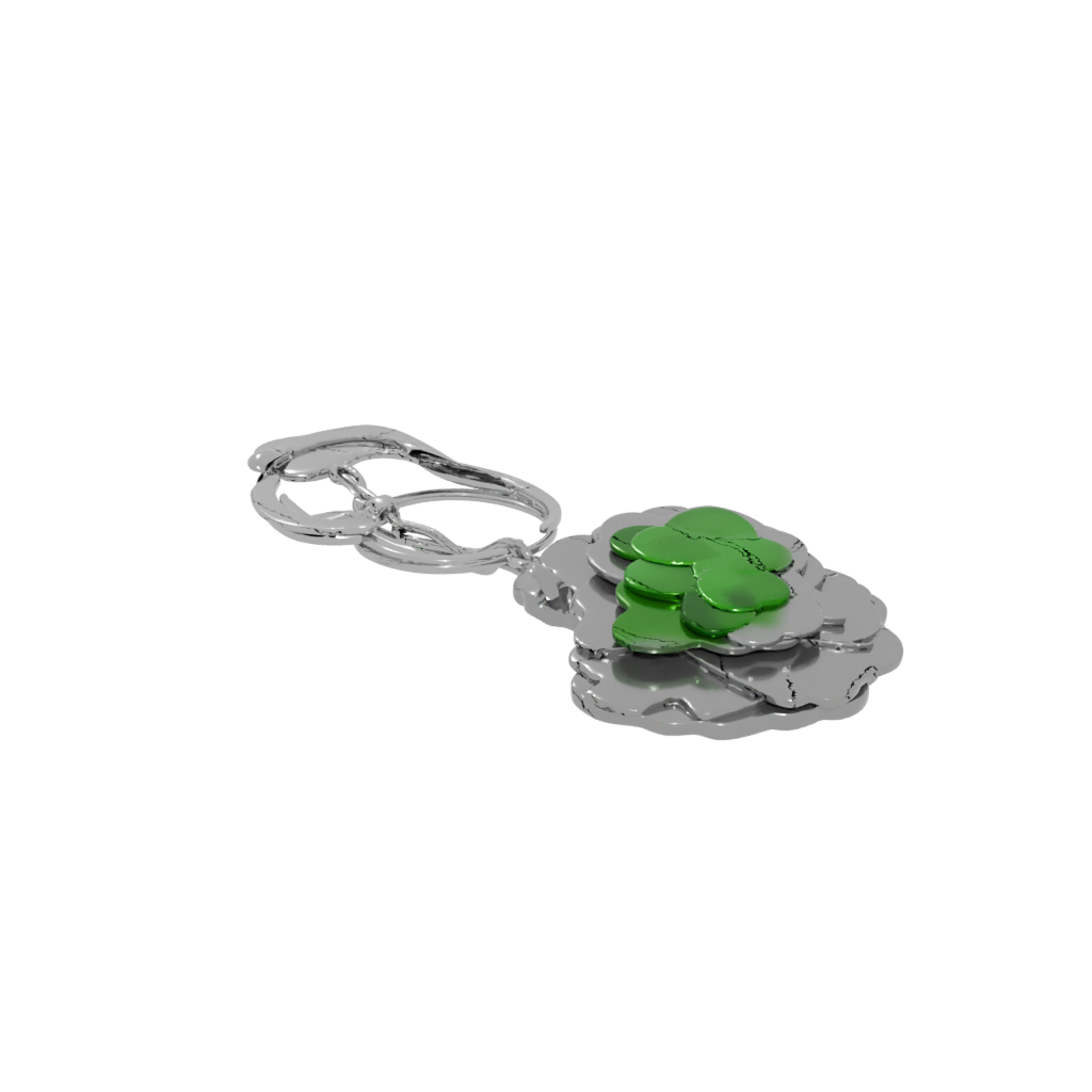 Neon 3D Four-Leaf Clover Charm