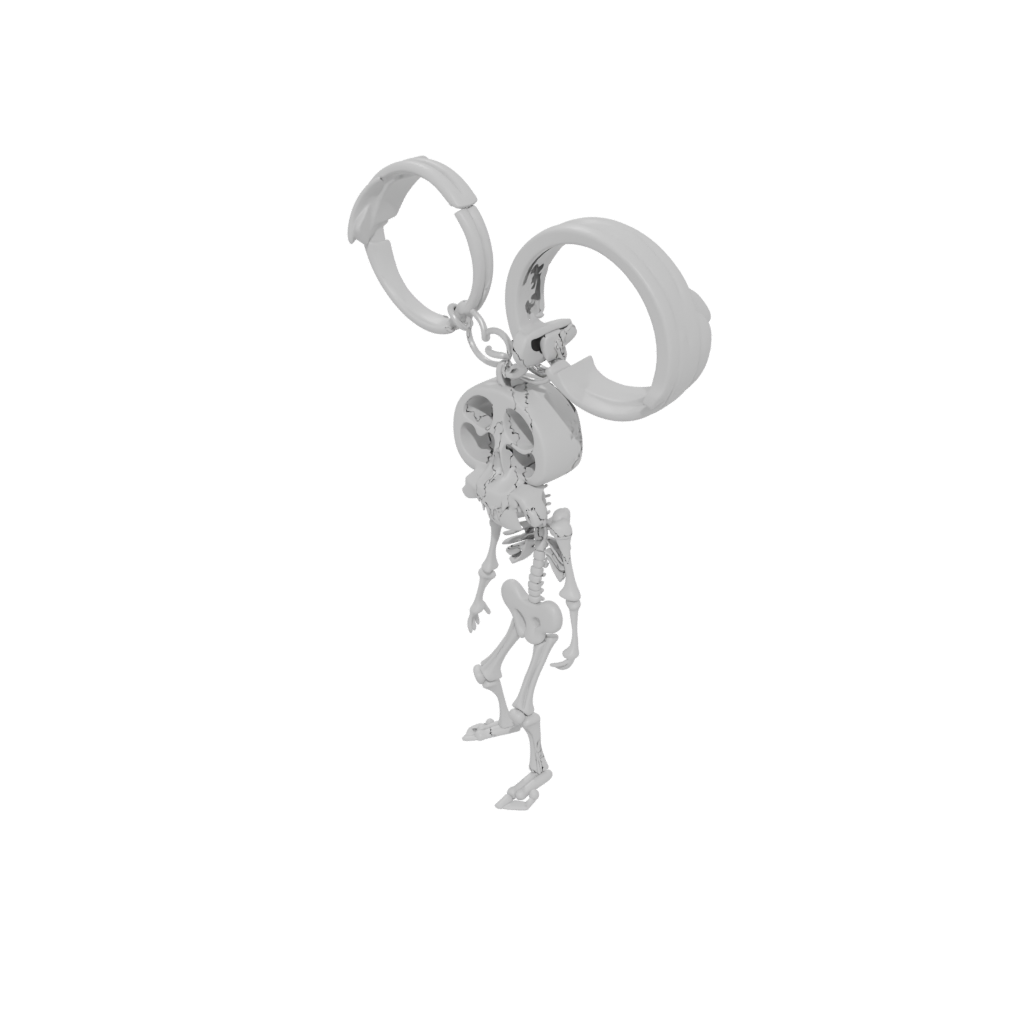 Neon 3D Key Skeleton Charm