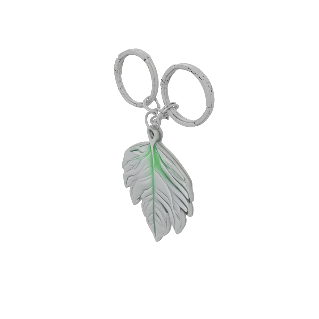 Neon 3D Leaf Charm