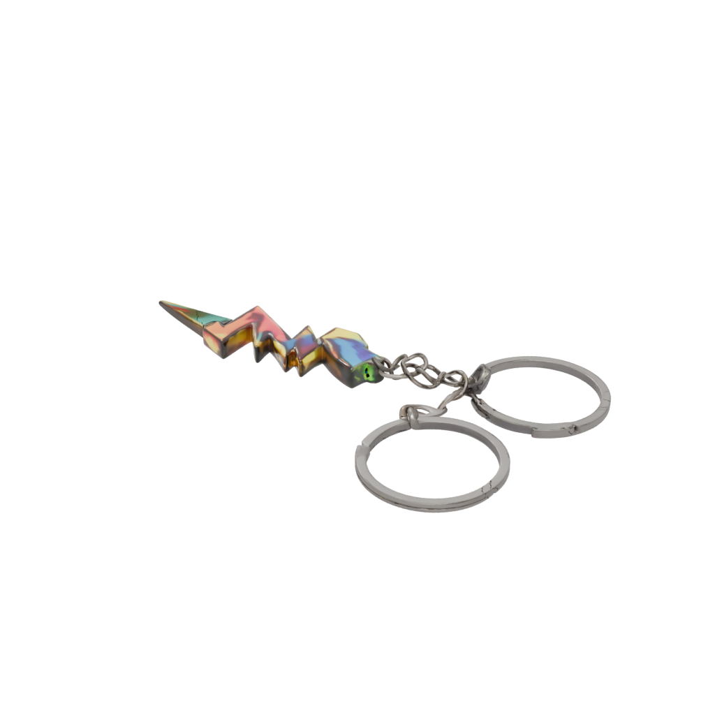 Neon 3D Lightning Bolt Charm