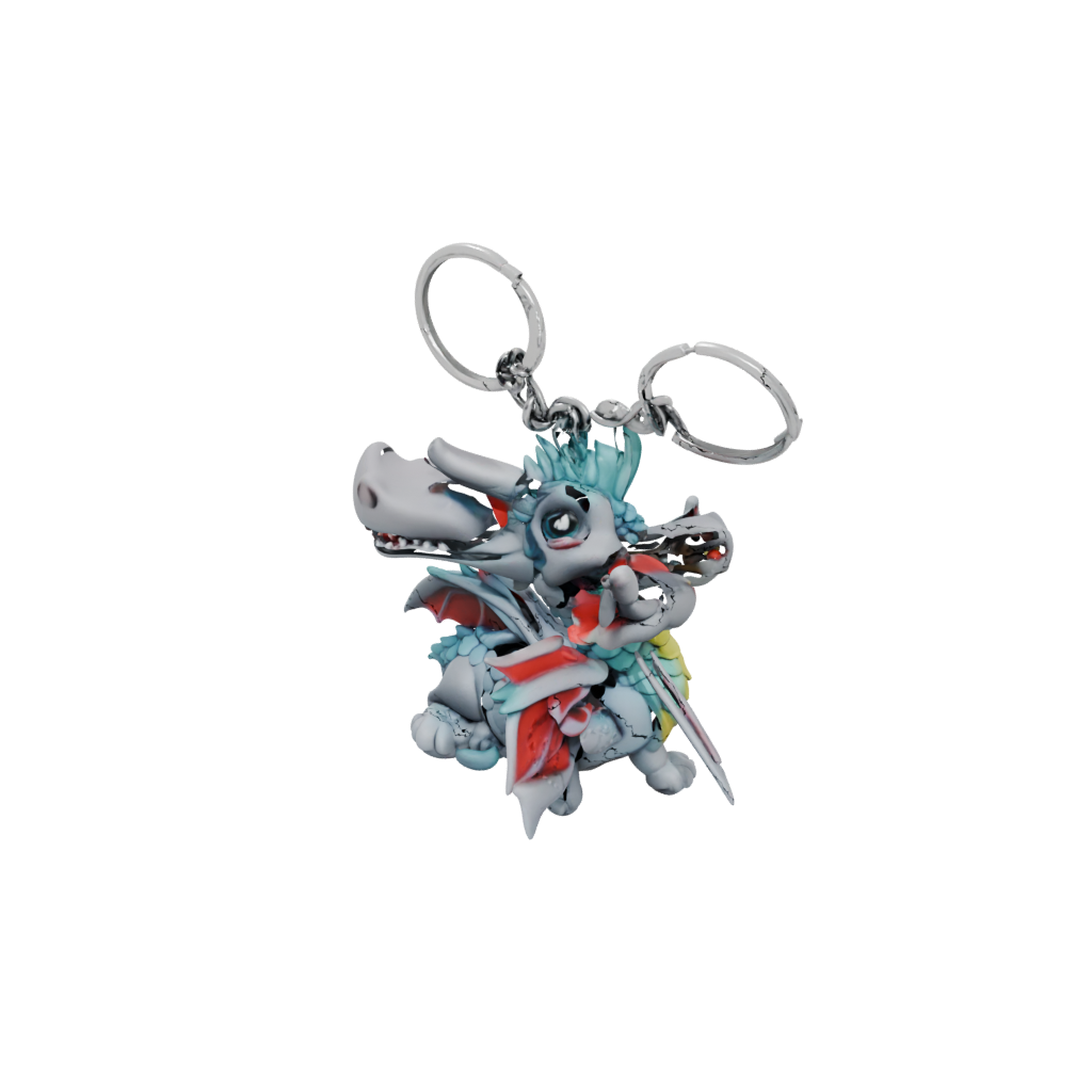 Neon 3D Mini Dragon Charm