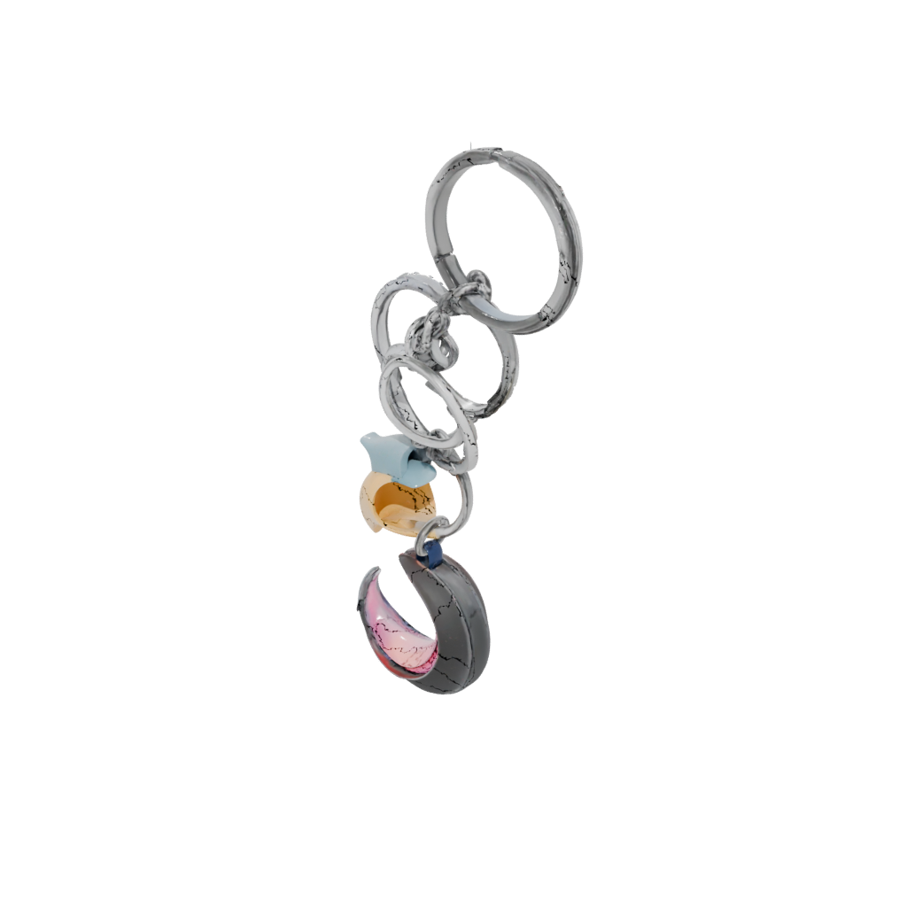 Neon 3D Moon Crescent Charm