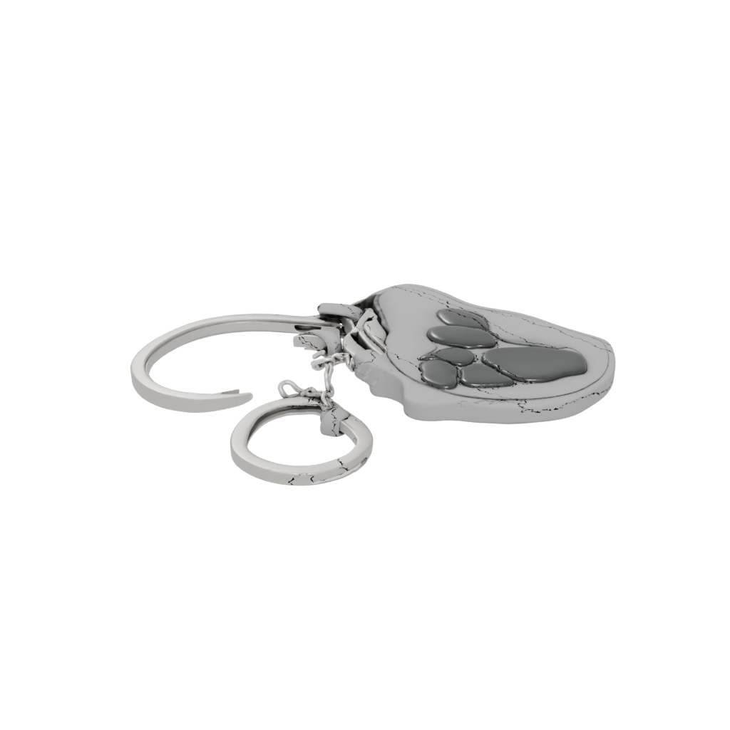 Neon 3D Paw Print Charm