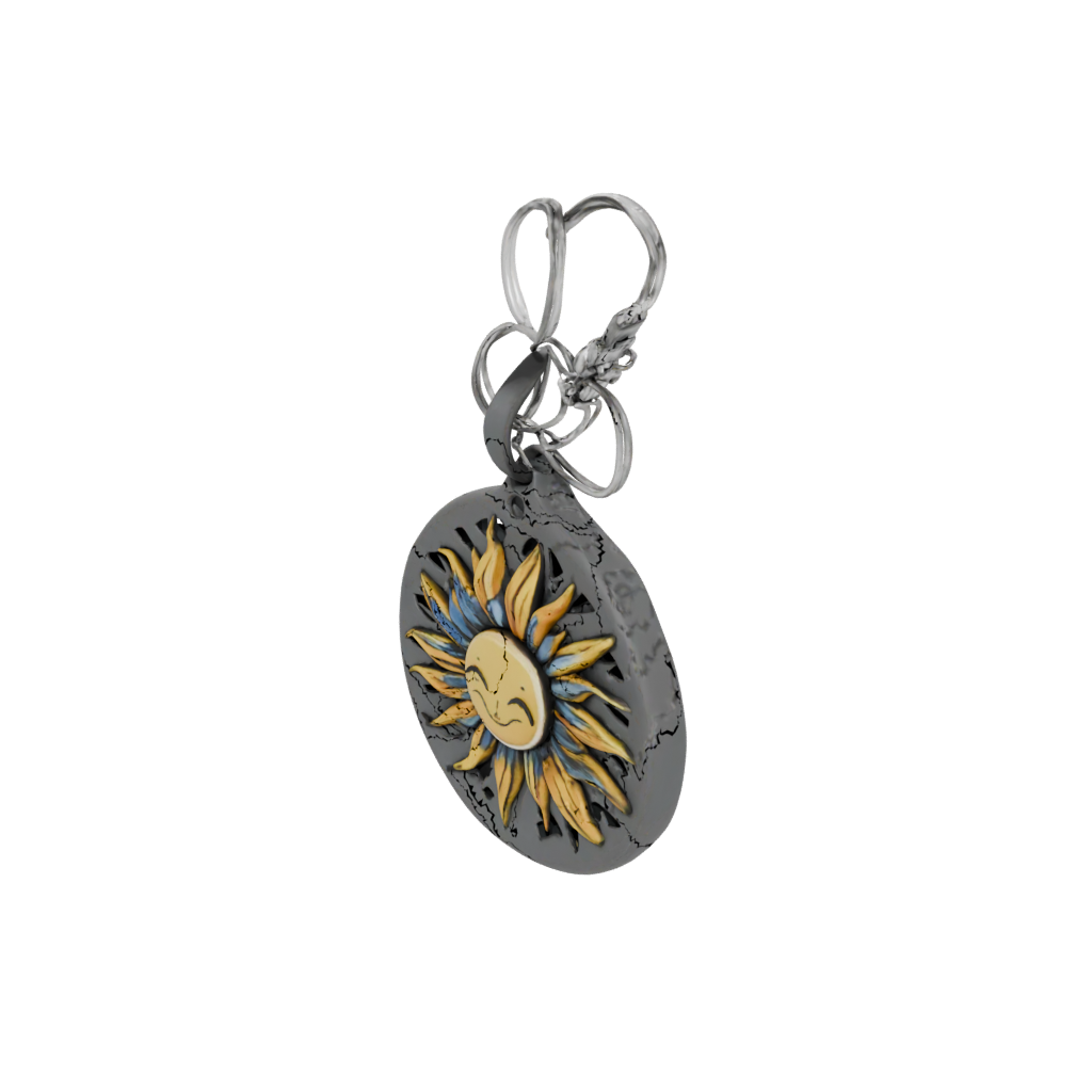 Neon 3D Sun Charm