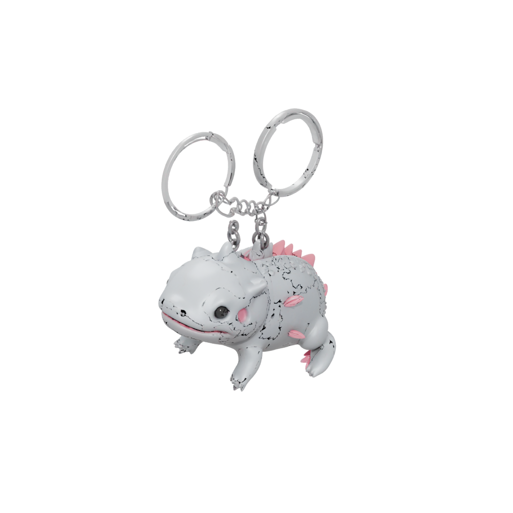 Neon 3D Tiny Axolotl Charm