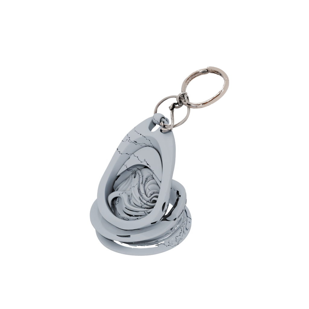 Neon 3D Wave Charm