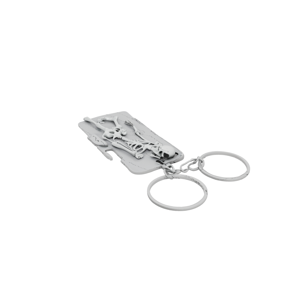Neon Key Skeleton Charm