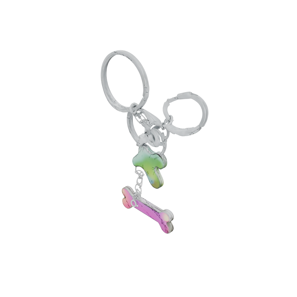 Neon Layered Dog Bone Charm