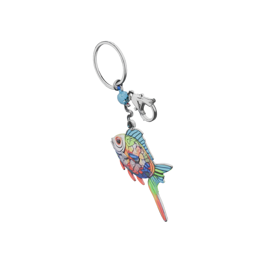 Neon Layered Fish Charm