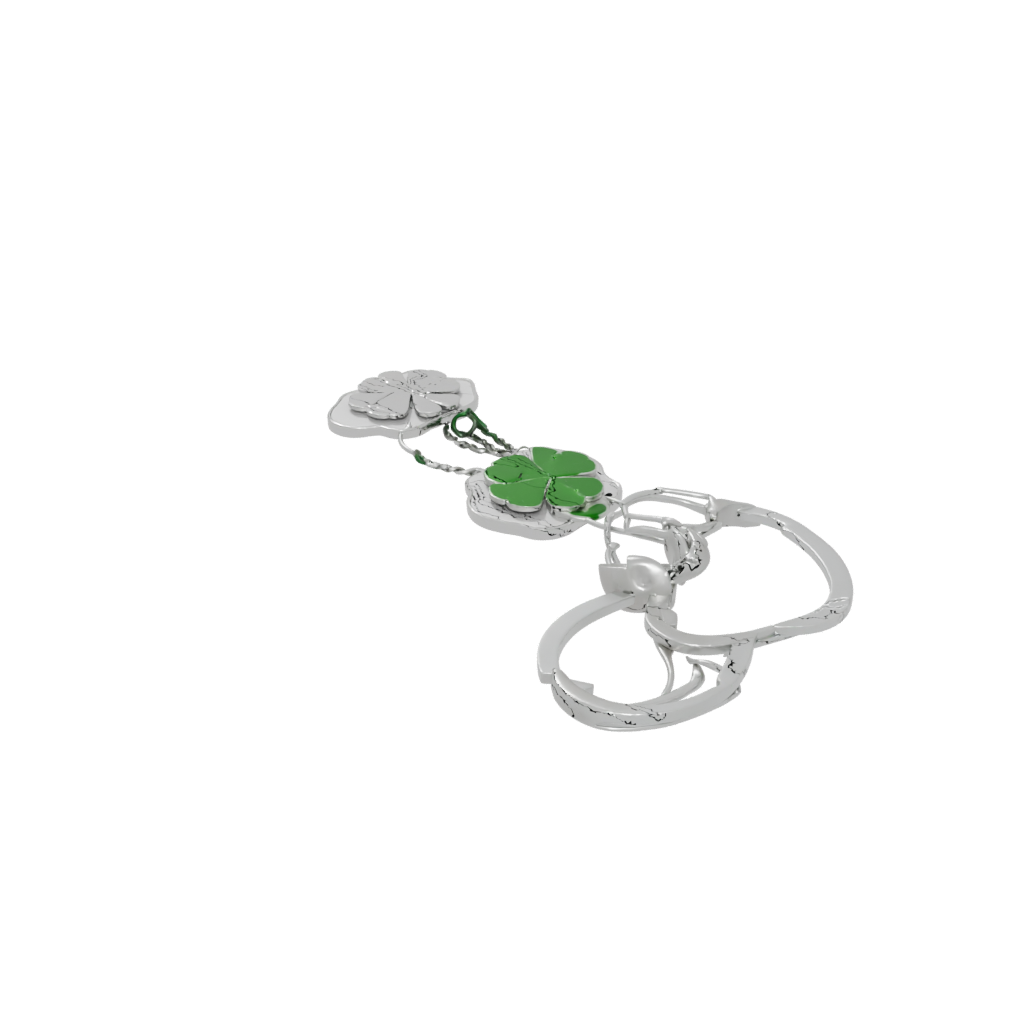 Neon Layered Four-Leaf Clover Charm