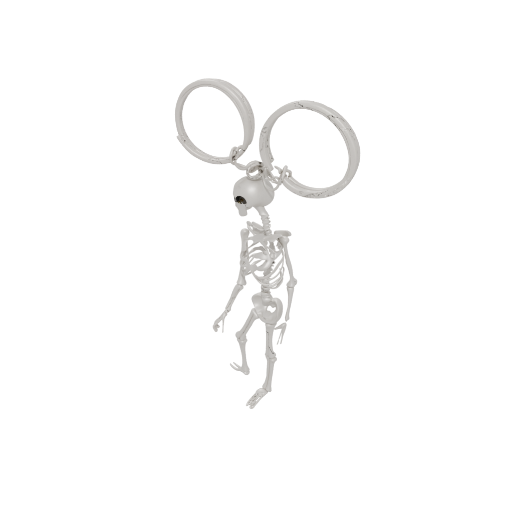 Neon Layered Key Skeleton Charm
