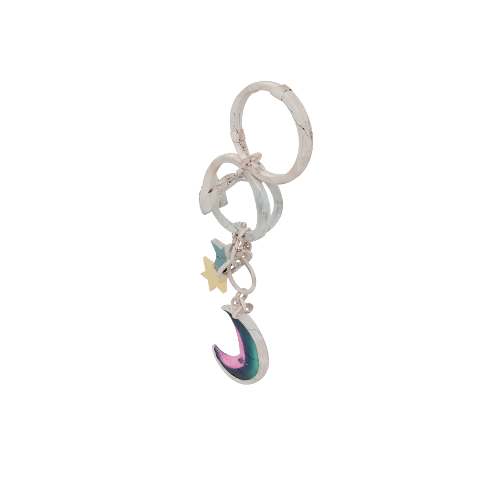 Neon Layered Moon Crescent Charm