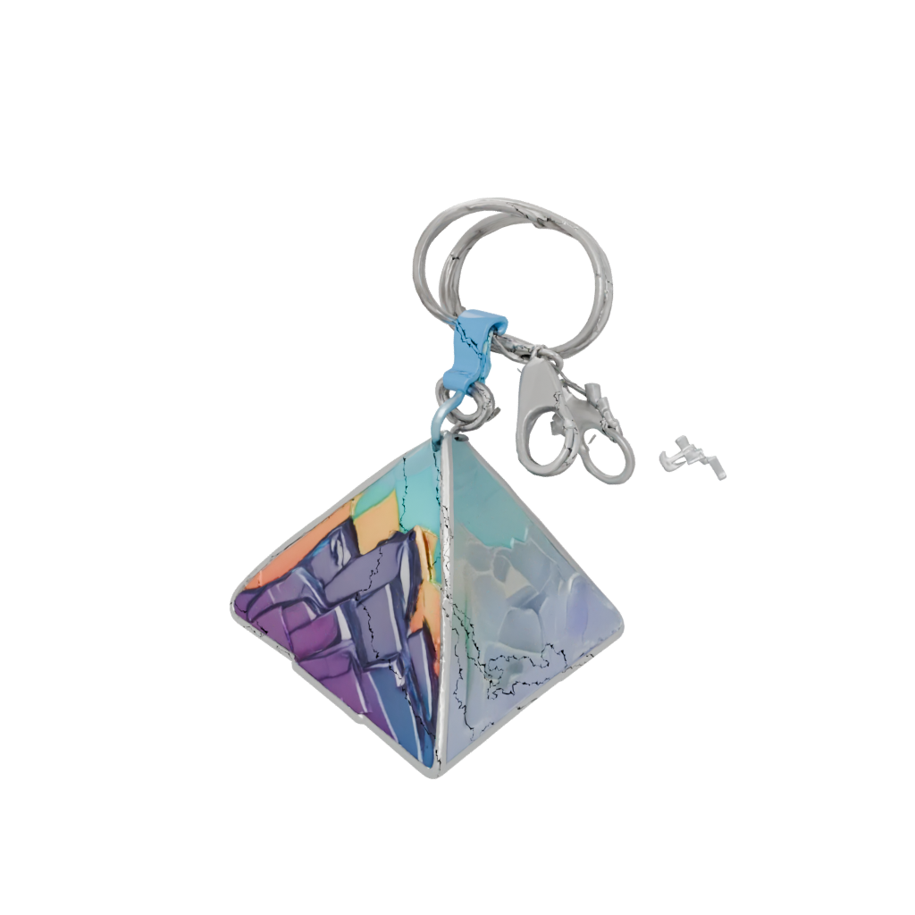 Neon Layered Mountain Peak Charm