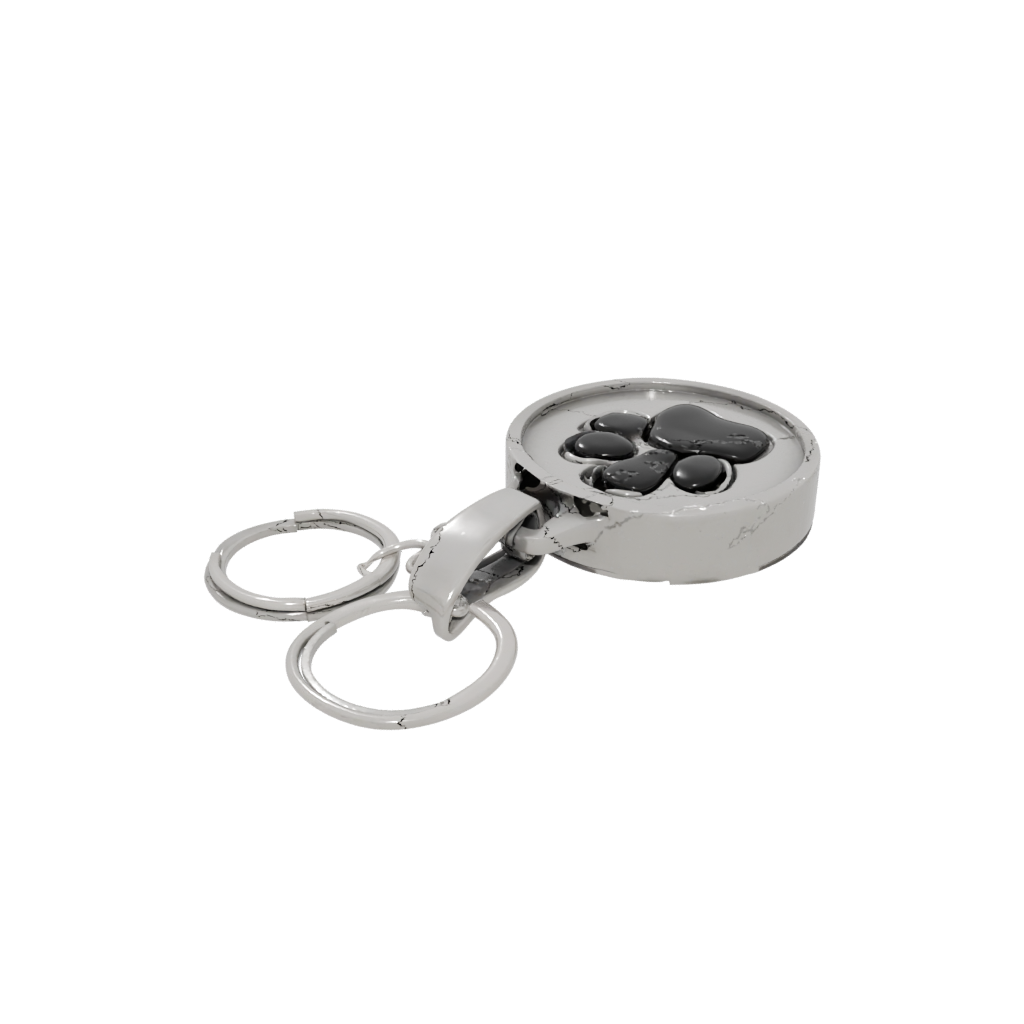 Neon Layered Paw Print Charm