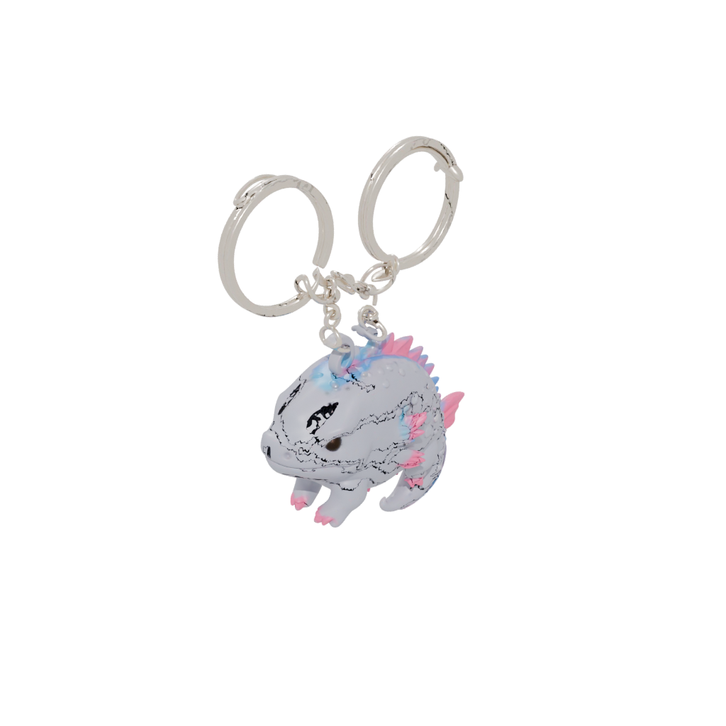 Neon Layered Tiny Axolotl Charm