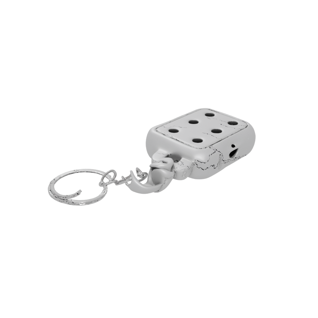 Neon Outline Dice Holder Keychain
