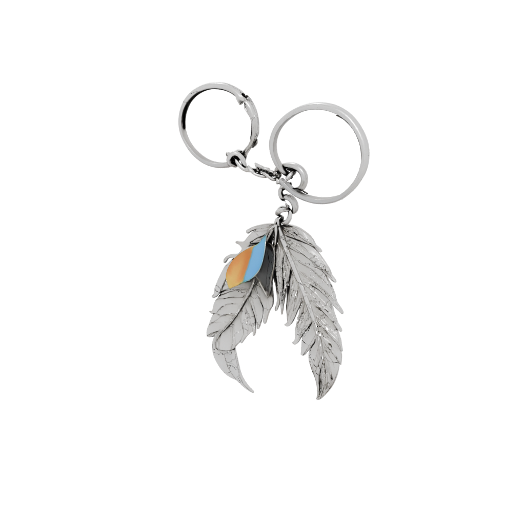 Neon Outline Feather Charm