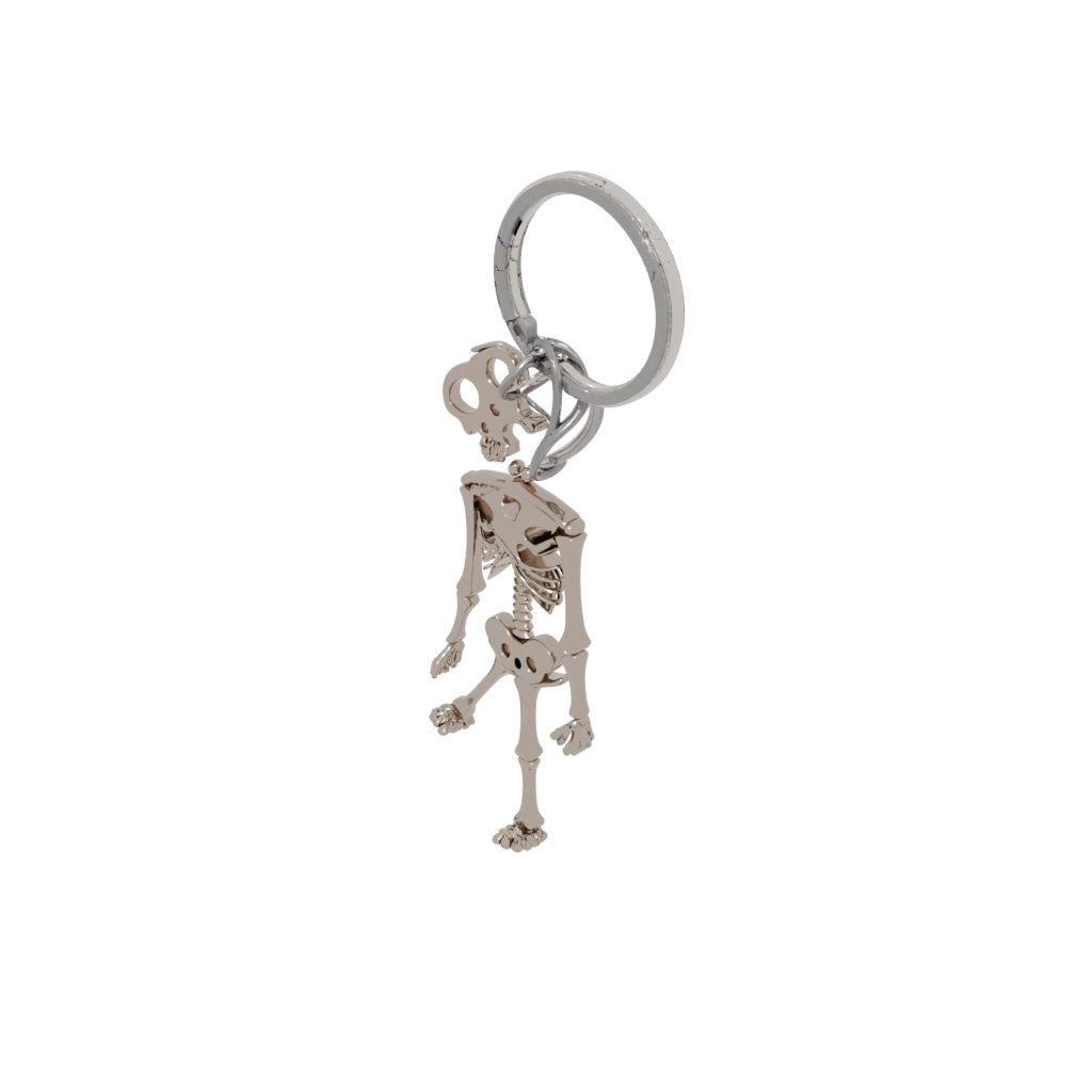 Neon Outline Key Skeleton Charm
