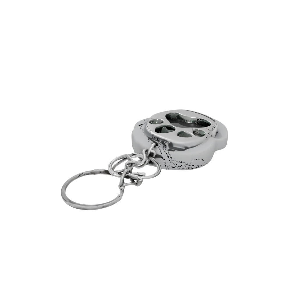 Neon Outline Paw Print Charm