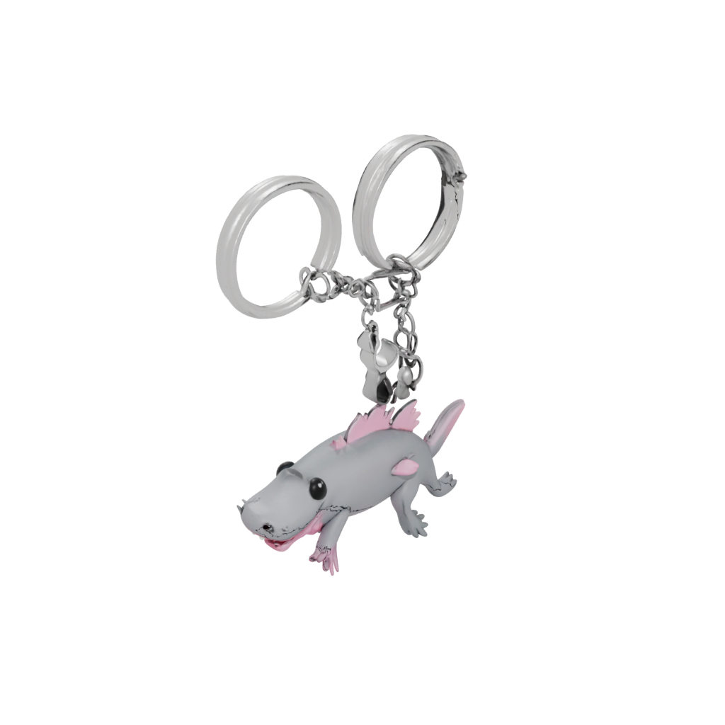 Neon Outline Tiny Axolotl Charm