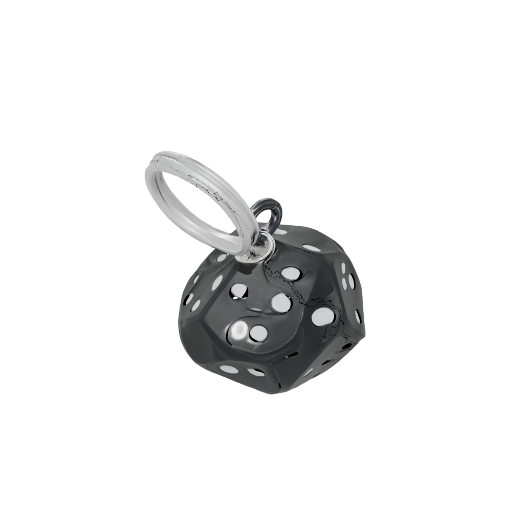 Obsidian 3D Dice Holder Keychain