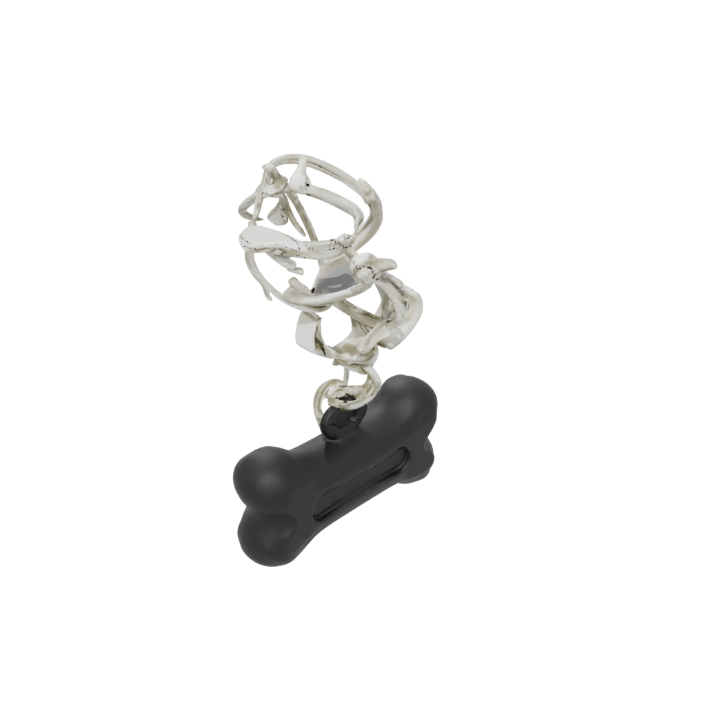 Obsidian 3D Dog Bone Charm