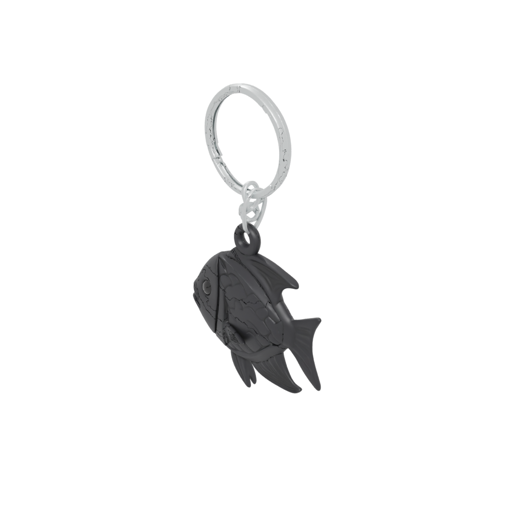 Obsidian 3D Fish Charm