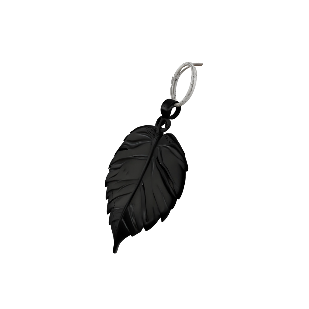 Obsidian 3D Leaf Charm