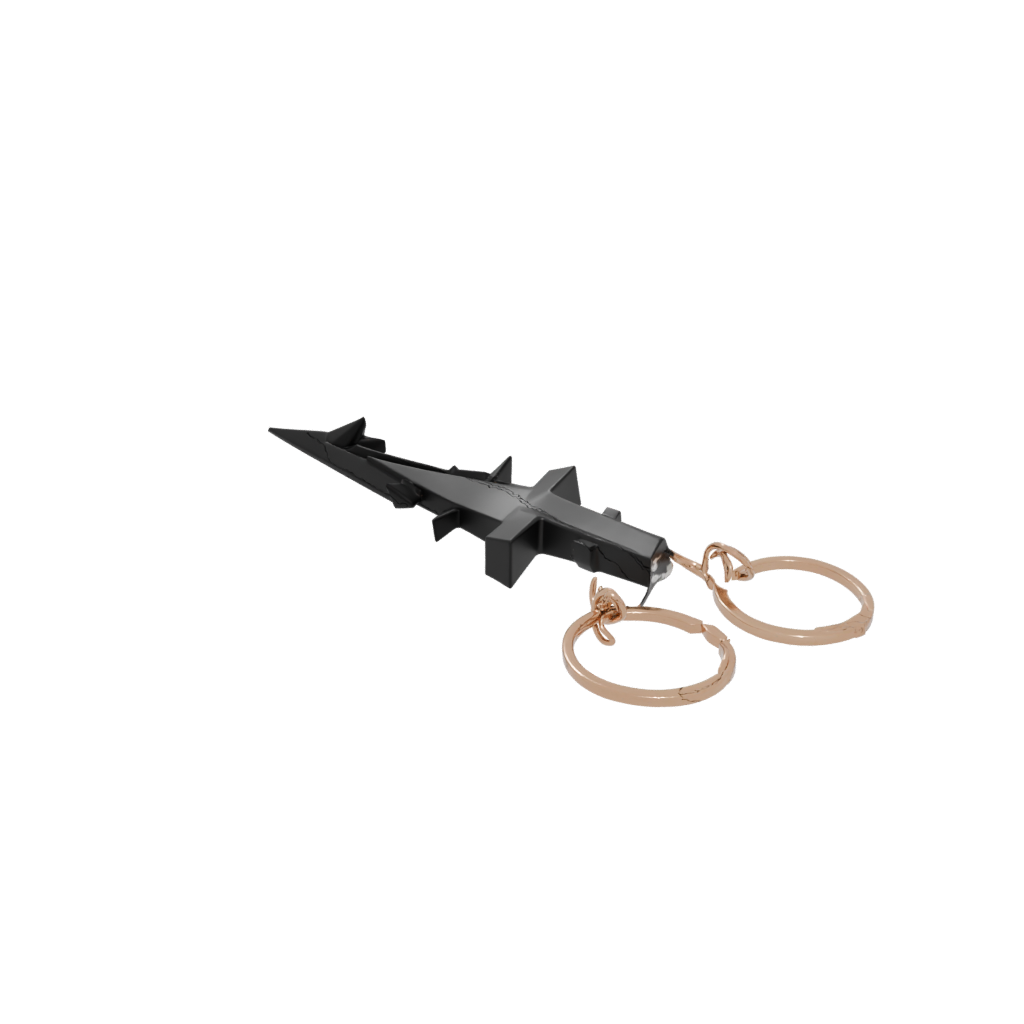 Obsidian 3D Lightning Bolt Charm