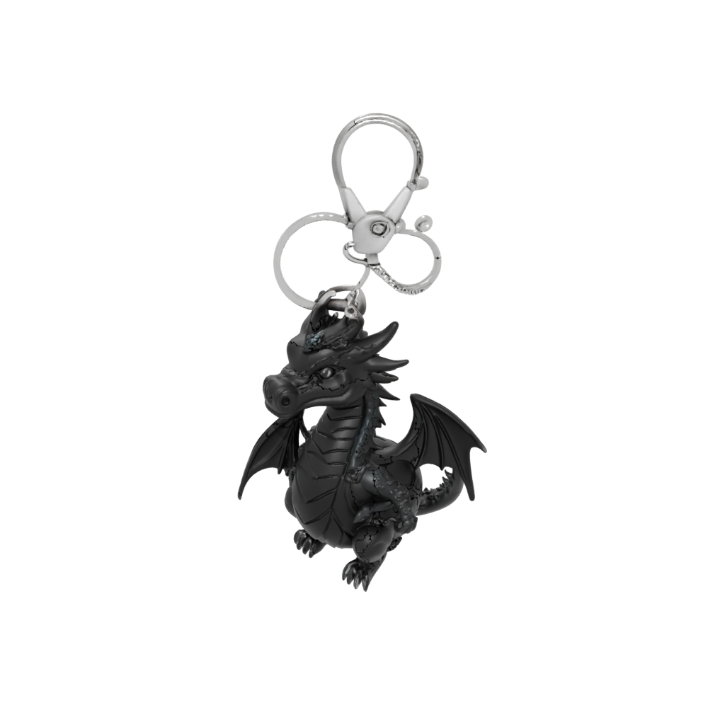 Obsidian 3D Mini Dragon Charm