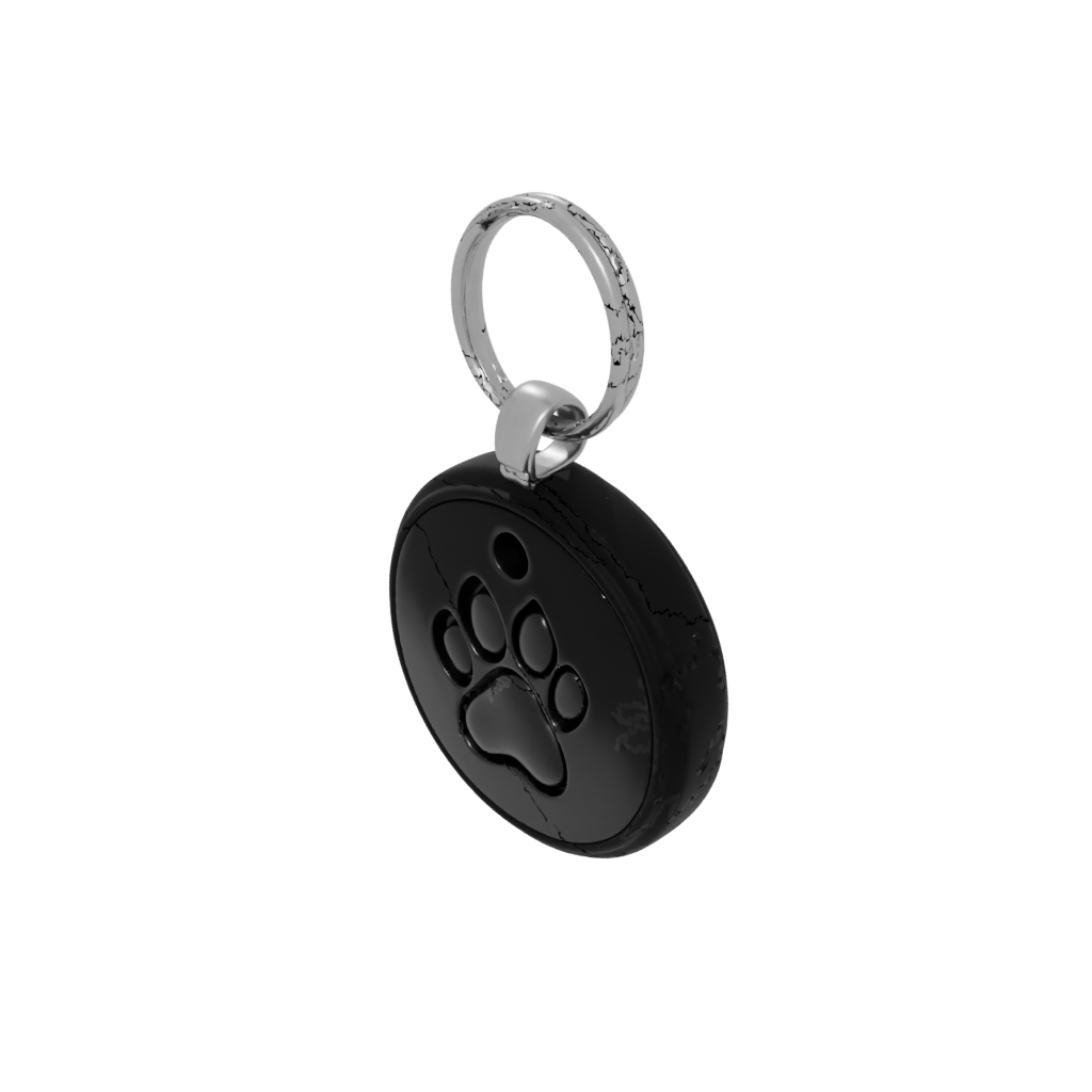 Obsidian 3D Paw Print Charm