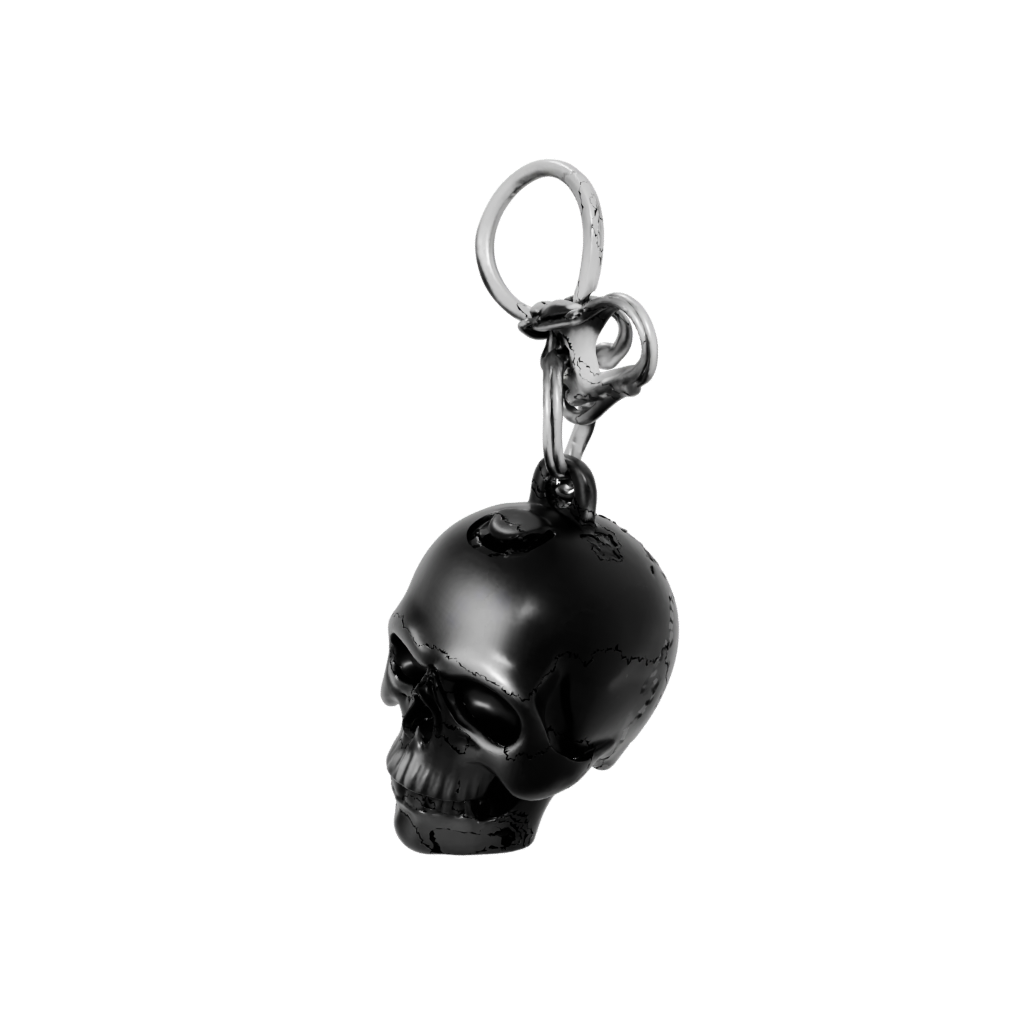 Obsidian 3D Skull Charm