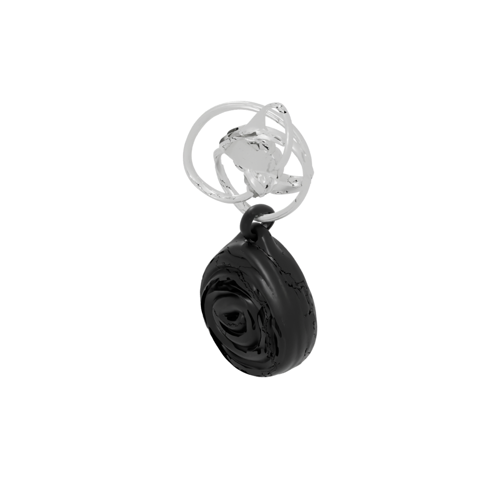 Obsidian 3D Wave Charm