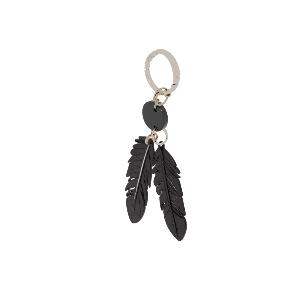 Obsidian Feather Charm