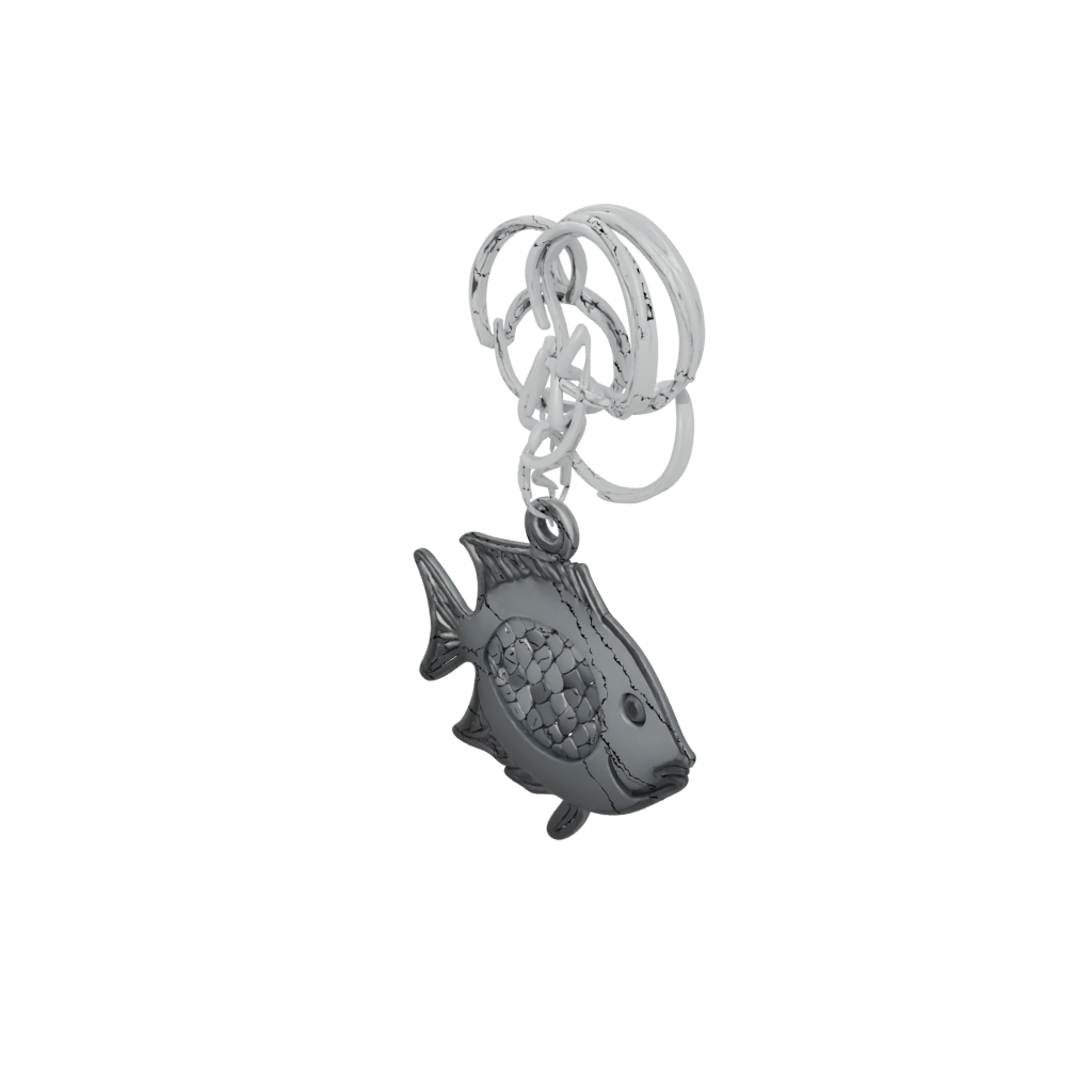 Obsidian Fish Charm
