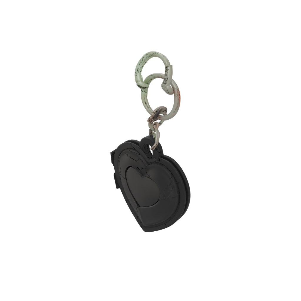 Obsidian Heart Locket Charm