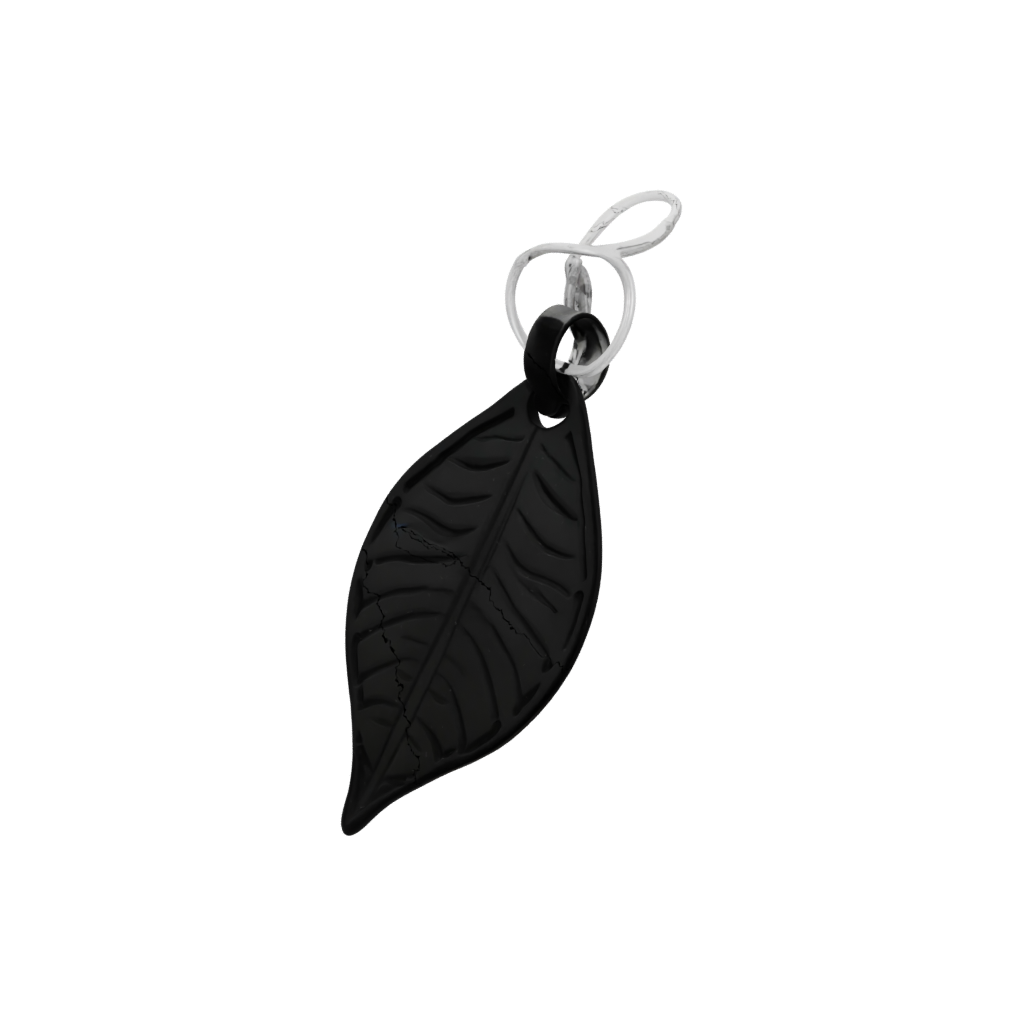 Obsidian Leaf Charm