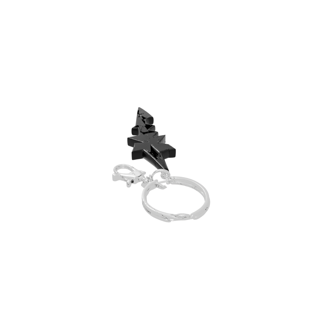 Obsidian Lightning Bolt Charm