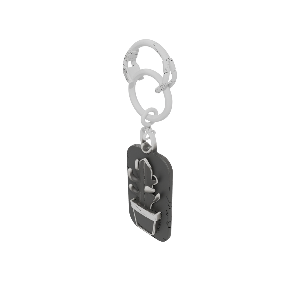 Obsidian Mini Cactus Charm