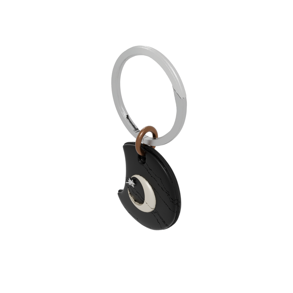 Obsidian Moon Crescent Charm