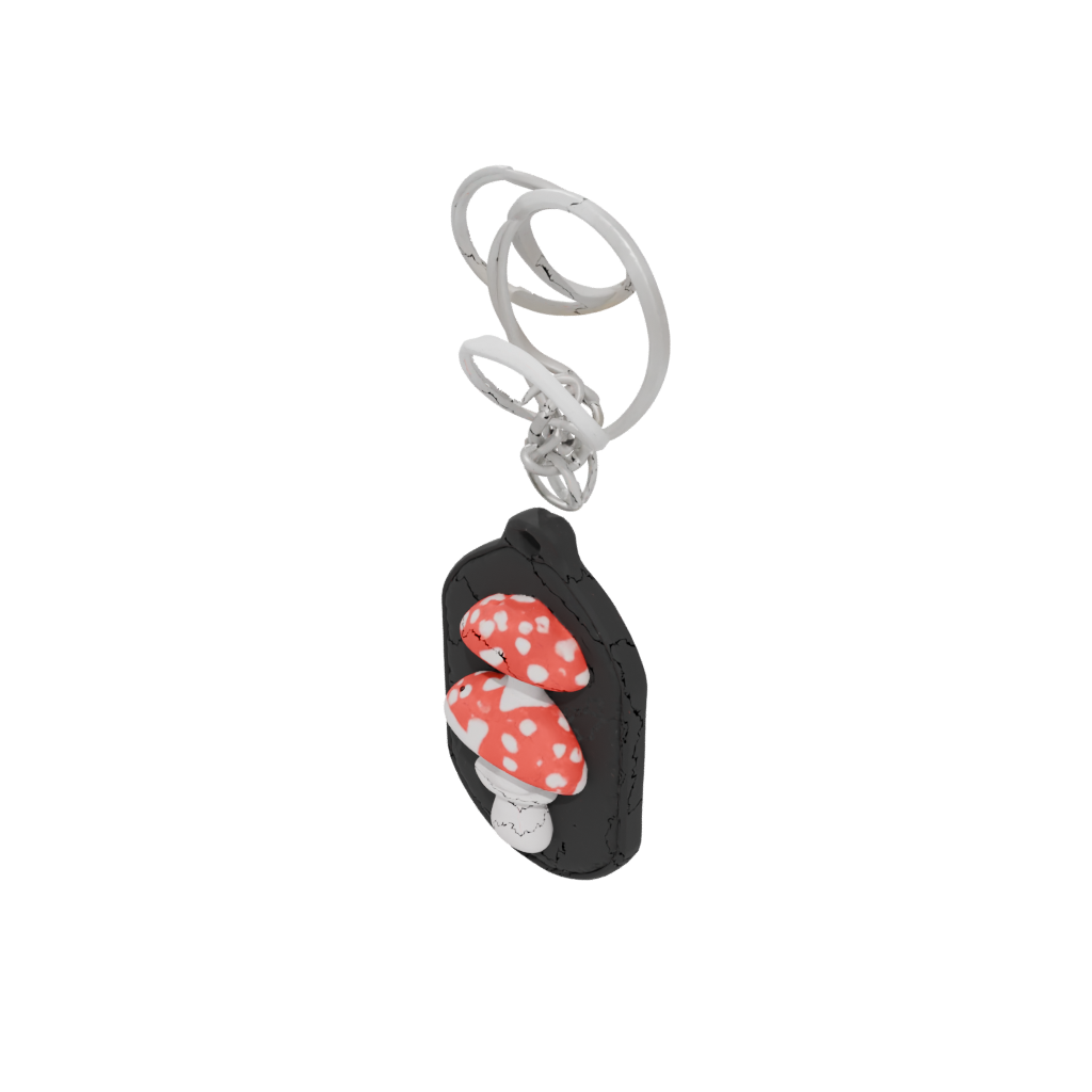 Obsidian Mushroom Charm