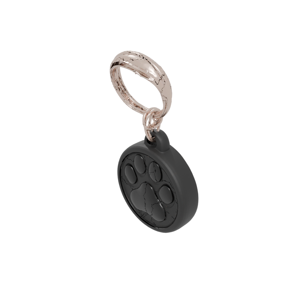 Obsidian Paw Print Charm