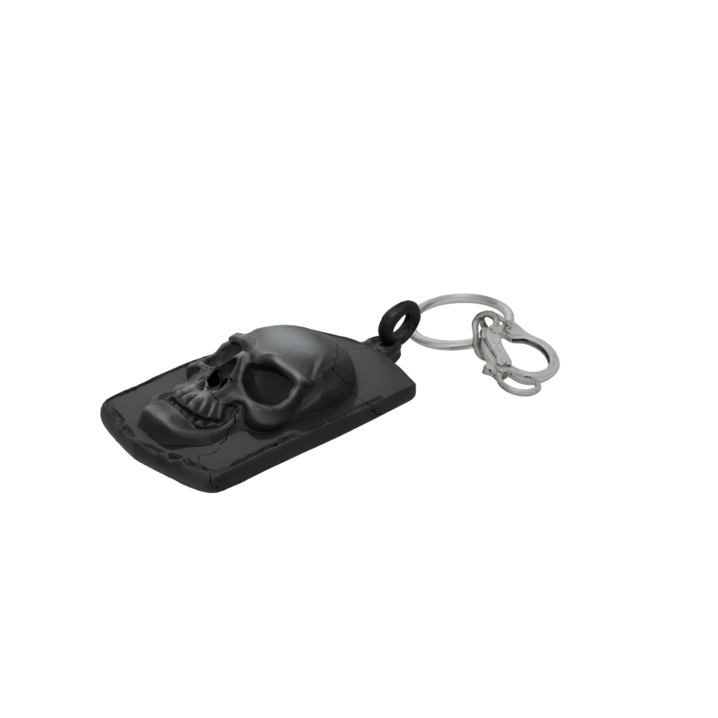 Obsidian Skull Charm